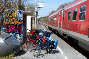 Train station in Creussen, Bavaria, Germany